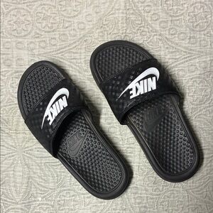 Nike Black and White Slide Sandals